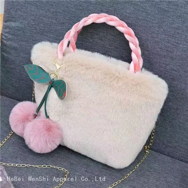 09Plush Bag Cherry Handbag Ladies Fashion Trend Crossbody Bag Shoulder Bag Cute Wholesale photo-3
