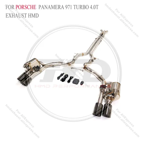 HMD SS304 Exhaust Catback for Porsche Cayenne GTS 958/Cayenne GTS/Panamera S 970/971/971 Turbo Exact Fit Electronic Valve Whatsapp+86 18946955156 photo-5