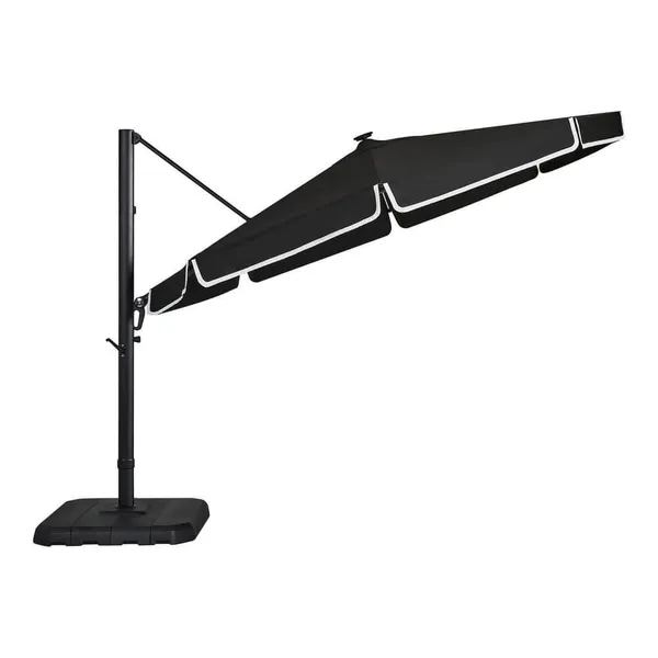 Offset 11FT Hanging Garden Umbrella UPF50+ Cantilever Polyester Crank Patio Outdoor OEM photo-3