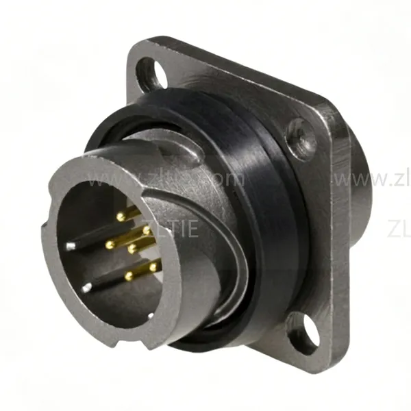 FQ14 Series 6-Pin Square Flange Male Socket FQ14-6ZJ