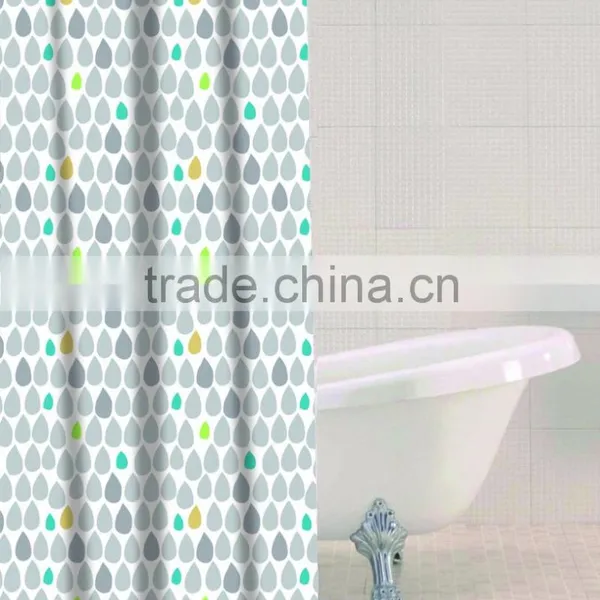 Shower Curtain Waves Stripe Printed, Hot Sale Classic Bathroom Waterproof Curtain photo-2