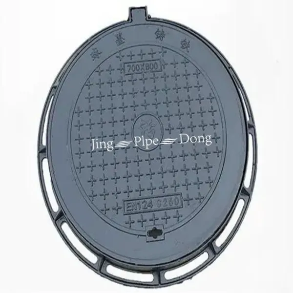 Jingdong Custom Black Durable Manhole Covers Round EN124 Ductile Cast Iron 500mm Recessed Manhole Cover Frame for Parking Safety photo-6