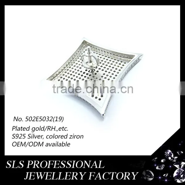 2015 Fashion American 925 Sterling Silver Jewelry Micro Pave cz Cross Inside Stud Earrings photo-5