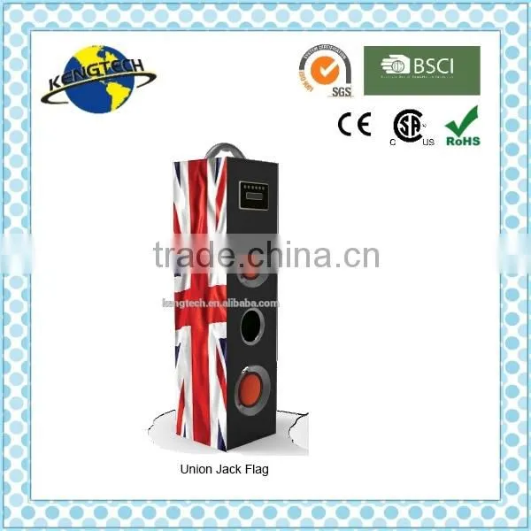 Brand New UK Flag Wood Tower Speaker