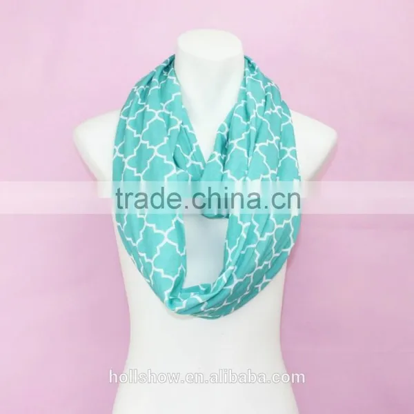 Best Selling Geometry Printed Polyester Women Infinity Circle Loop Scarf photo-3
