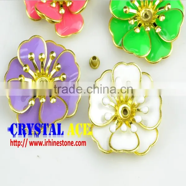 Decorative Siam Metal Flower Use for Leather Bag photo-3