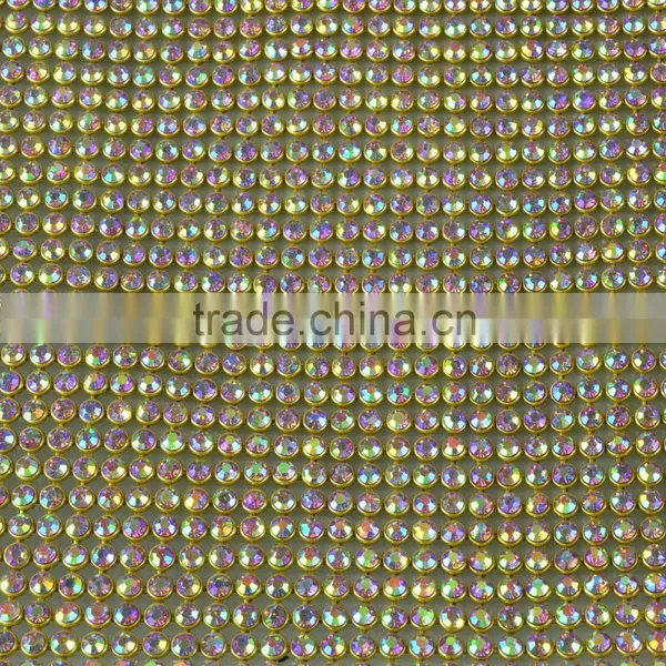 120x45cm Hot Fix Crystal Rhinestone Strass Aluminum Setting Mesh Sheets Trimming photo-4
