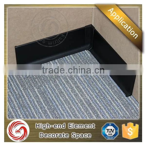 Laminate Flooring Brushed Silver Inner Corner Aluminium Wall Skirting Board With End Caps photo-2