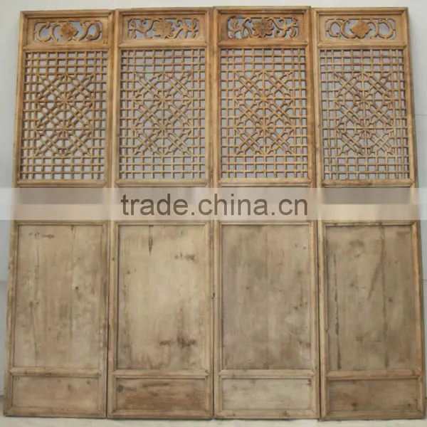 Chinese Antique Carving Wooden Screen Door Quality Choice