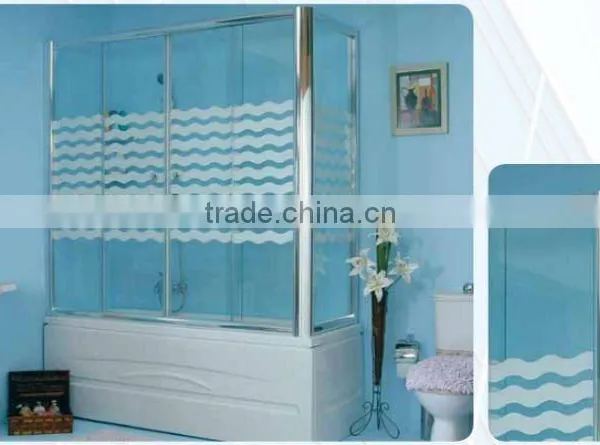 Shower Enclosure Tempered Glass With Silk Screen