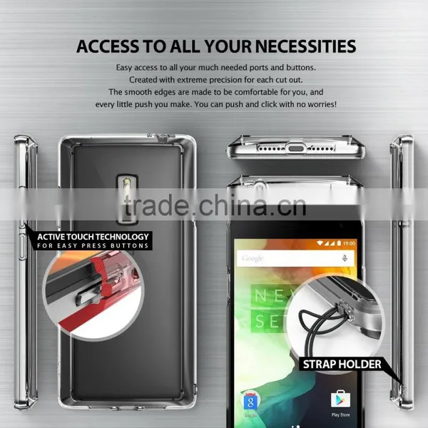 Keno All New Dust Free Cap Crystal Clear Shock Absorption TPU Bumper Drop Protective Hard Back Case for OnePlus Two photo-4