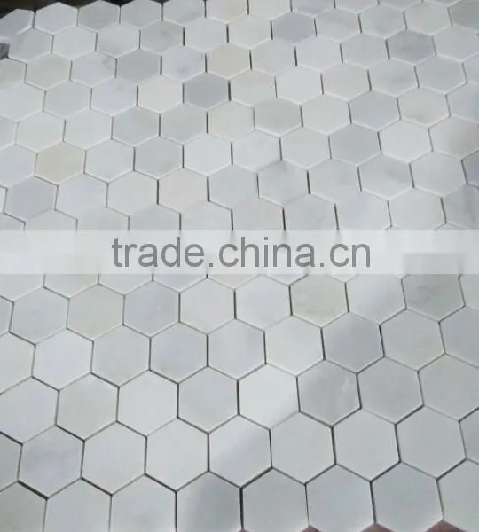Popular Eastern White Marble Hexagon Mosaic Tiles on Sales photo-3