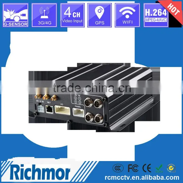 OEM 2TB HDD Mobile DVR With 3G/4G WIFI GPS G-sensor for Vehicle 4CH AHD 960P/720P Realtime MDVR photo-2