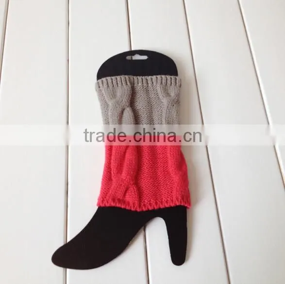 Trendy 2015 Winter Women Hand Knitted Boot Cuffs Cable Knit Leg Warmers photo-3