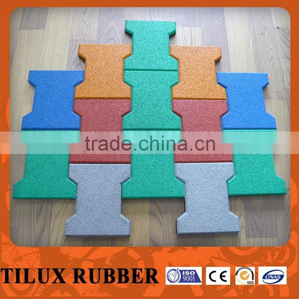 Kids' Playground Colorful EPDM Dog-bone Rubber Tiles photo-2