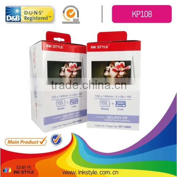 Inkstyle Ink Ribbon Cartridges KP-108in for Canon Glossy Photo Paper