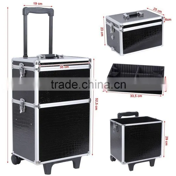 Trolley Cosmetic Case, Luggage Cosmetic Suitcases, Pro Vanity Beauty Storage Suitcase Alu Beauty Trolley Case