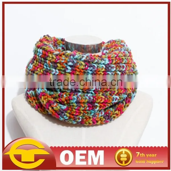 2015 Knitted Scarf Winter Scarf Twist Design Snood Fashion Infinity Scarf OEM