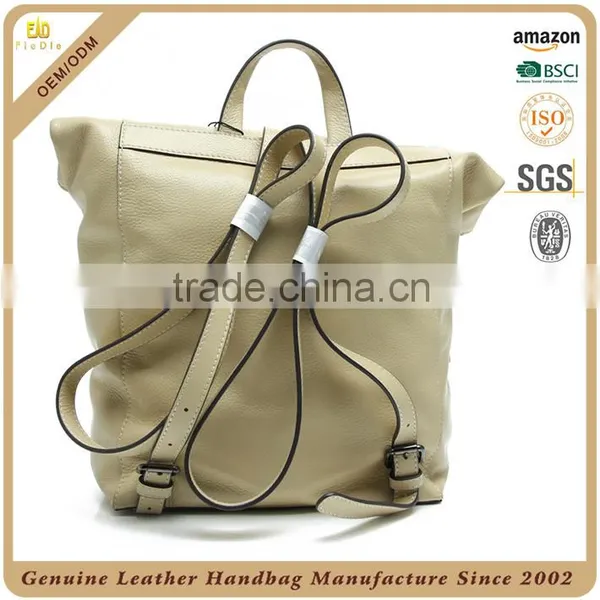 Guangzhou OEM Factory Pure Leather Travel Bag Lady Ksnapsack Backpack Real Leather Ladies Small Backpack With Certificates photo-5