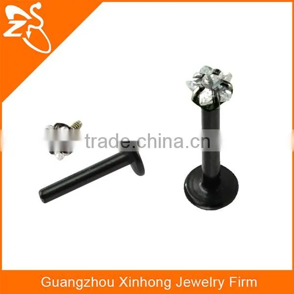 Unique Surgical Steel Lip Stud Labret With Star Internally Threaded Lip Rings photo-4