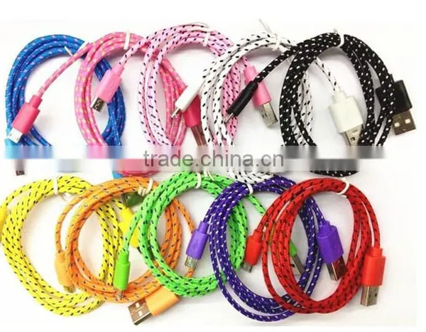 1 Meter Long Multi Color Braided Usb Cable photo-3