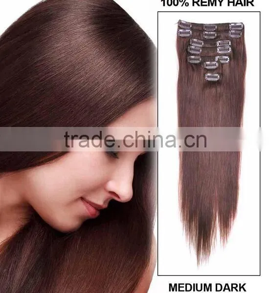 2015 Wholesale Cheap Clip on Human Hair Extension/top Quality With Low Price photo-2