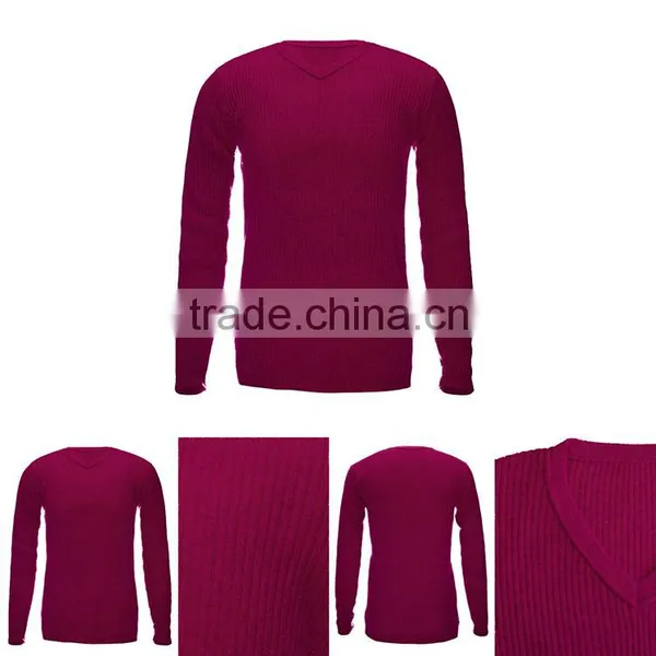 Fashion Plain Knit 100%cashmere Pullover Sweater for Men photo-1