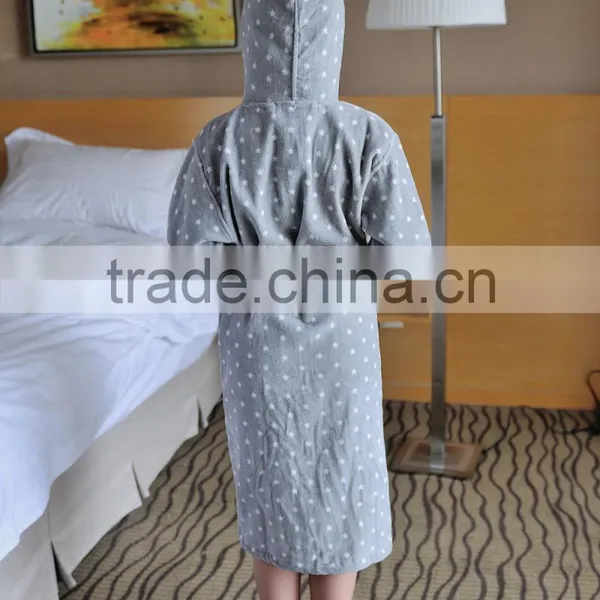 Printed Microfiber Hooded Bathrobe Child Bathrobe photo-3