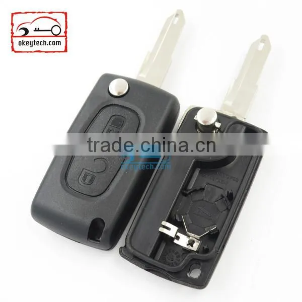High Quatity Citroen Romote Flip Key Shell 2 Button 307 Blank With Battery Place 0536 Citroen Key Case photo-3