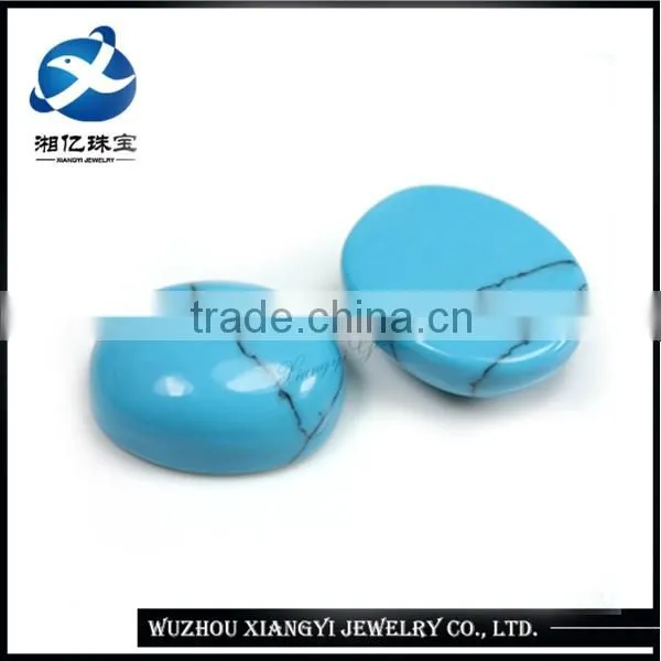 Gemstones Manufacturer Flat Oval Shape Blue Turquoise Cabochon photo-2