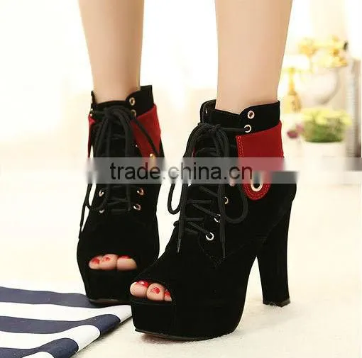 2016 Women Peep Toe Boots Ankle High Heeled Boot Sexy Women High Heel Boots PH2268 photo-3