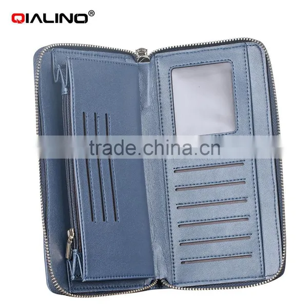 QIALINO New Long Wallet Luxury Ostrich Leather Branded Women Wallet Handbag photo-6