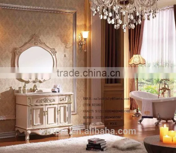 Classic Bathroom Vanity in Small and White With Single Sink WTS343 photo-2
