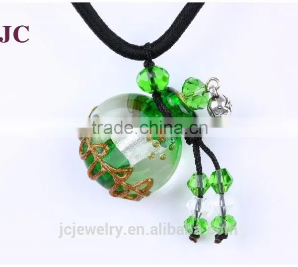 Glass Aromatherapy Essential Oil Diffusing Pendant Necklace Jewelry Wholesale photo-2