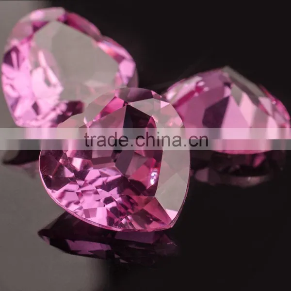High Quality Brilliant Synthetic Ruby#3 Heart Shape 8.00mm Dark Pink Corundum