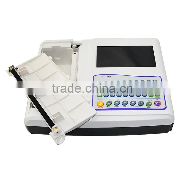 12 Channel Full Keyboard Portable 7 Inch Color LCD Digital Electrocardiograph ECG Machine EKG 1212F250 Cases photo-3
