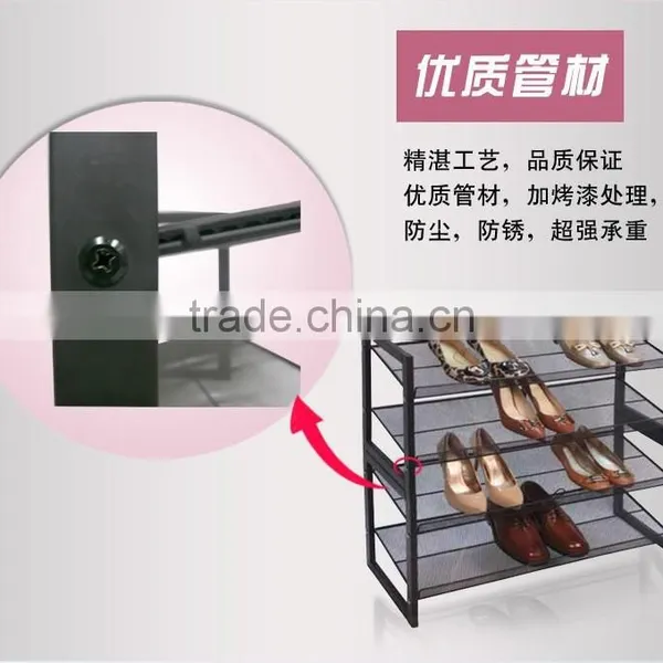 4 Tiers Stackable Multi Tiers Shoes Rack and Metal Mesh Shoes Rack Shoes Storage photo-4