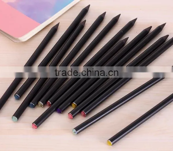 Factory Wholesale High Qulaity 7inch HB Round Jewel Black Wooden Pencils photo-6