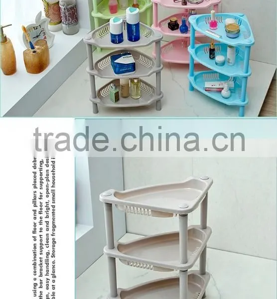 N504 3 Tiers Homeware Diaplay Plastic Storage Holder Bathroom Corner Rack Household Accessories photo-4