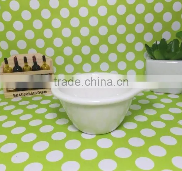 Stocked Popular White Ceramic Bowl Ceramic Dished With Single Handles photo-6