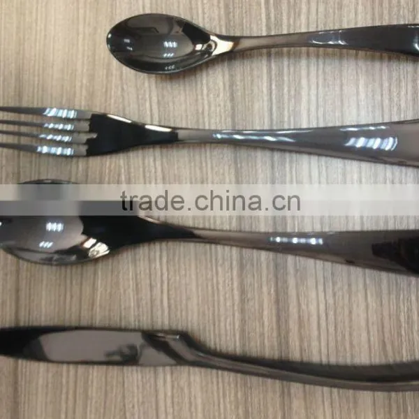 Black Gold Plated Stainless Steel Cutlery Set/flatware Set photo-2