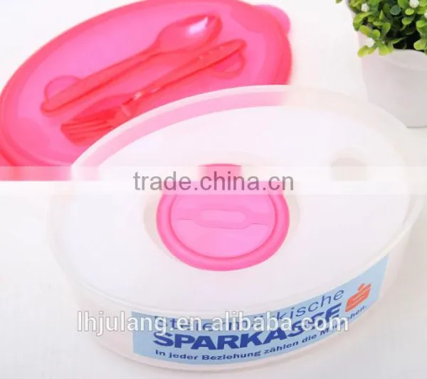 BPA-FREE Plastic Salad Lunch Box Set With Ice Pack Dressing/Food Grade Plastic Lunch Box Set With Fork photo-3
