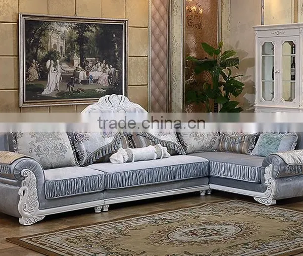 M511-1 French New Arrival Latest Design Luxurious Silk Fabric Sofa Set photo-2