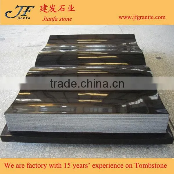 Flated Chinese Shanxi Absolute Black Granite Bible Headstones photo-2
