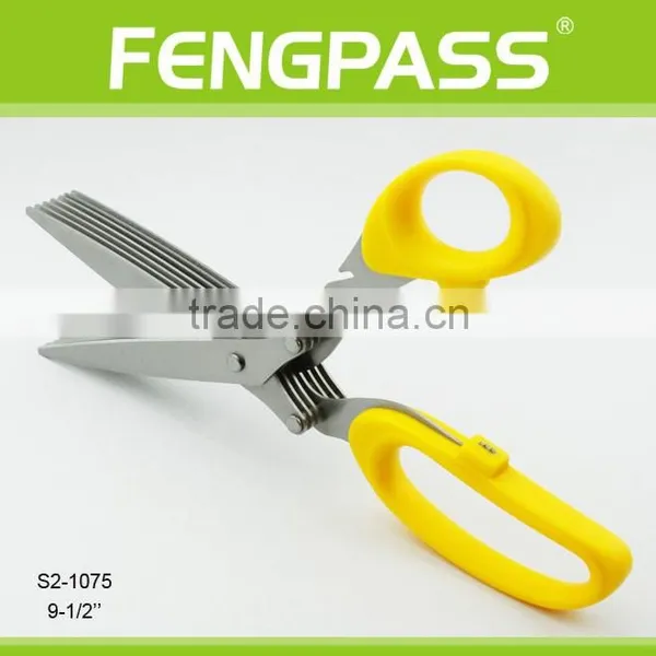 S2-1075 9-1/2 Inches PP Handle With Stainless Steel Good Useful Shredding Multi 7 Blades Herb Scissors photo-5