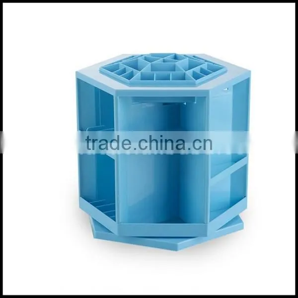 Made in China High Quality White ABS Big Rotatable Cosmetics Display Shelf Wholesale photo-2