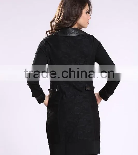 2014 New Fashion Ladies' Long Coat Asymmetrical Zipper Design Women Winter Overcoat photo-4