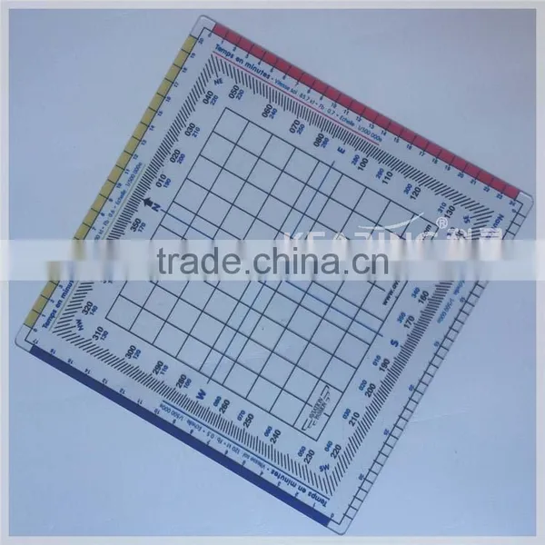 Durable Flexible Plastic Nautial Grid Protractor / Square Aviation Protractor Plotter ( 1 mm Thickness ) # KPP-4 photo-2