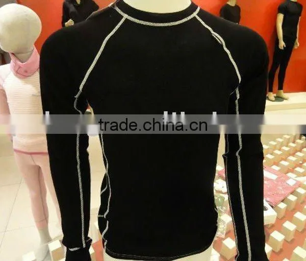 100% Merino wool men body sculpting underwear of black