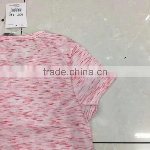 Women Stock Apparel V-neck Slub Cotton T-shirt photo-6